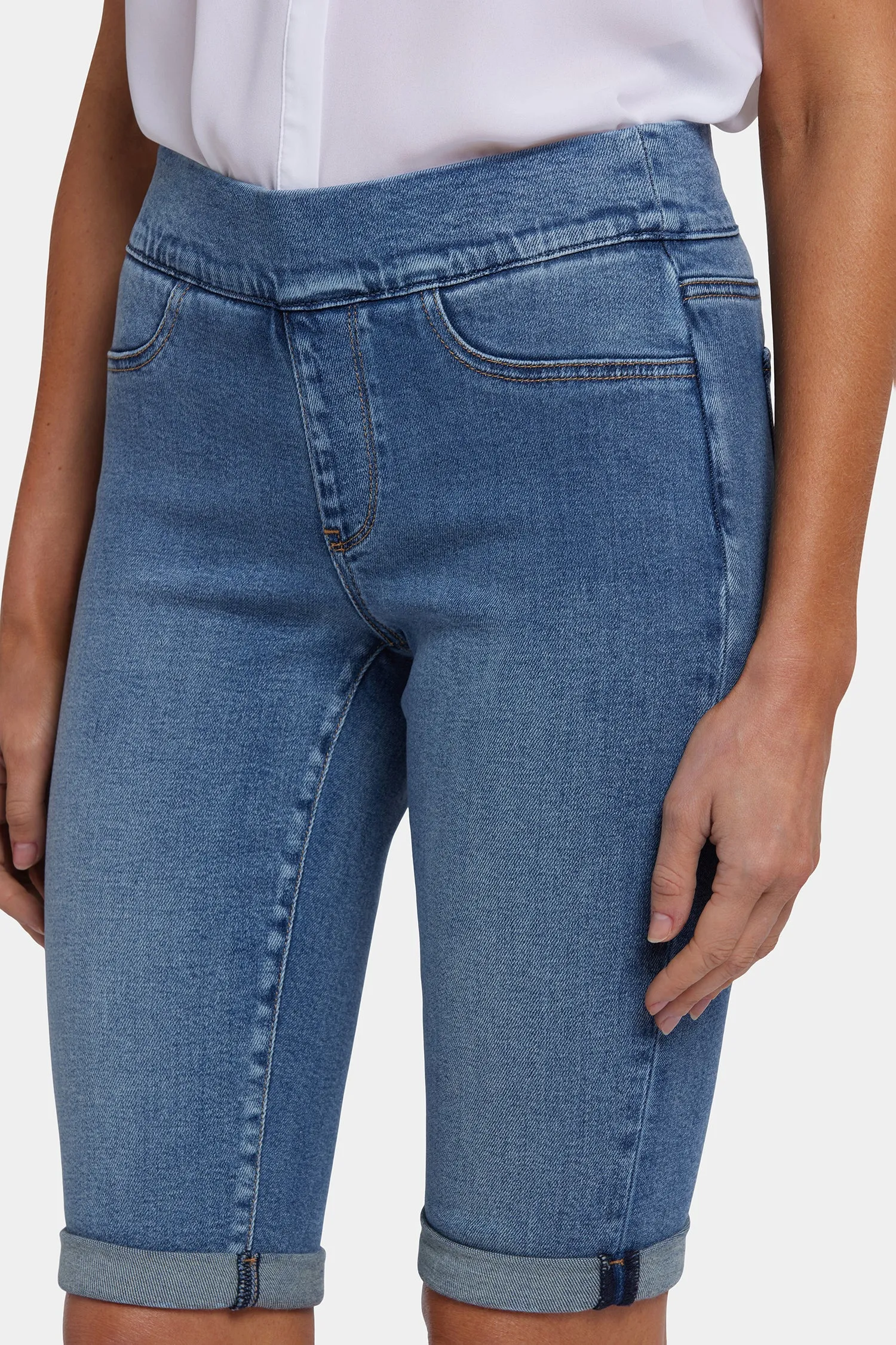 13 Inch Pull-On Denim Shorts - Barcelona Breeze
