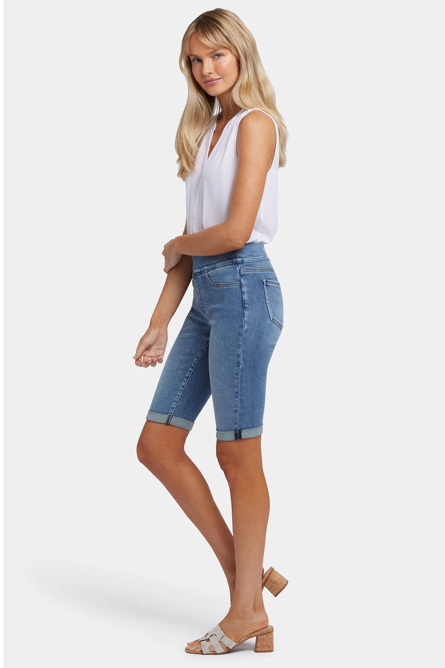 13 Inch Pull-On Denim Shorts - Barcelona Breeze