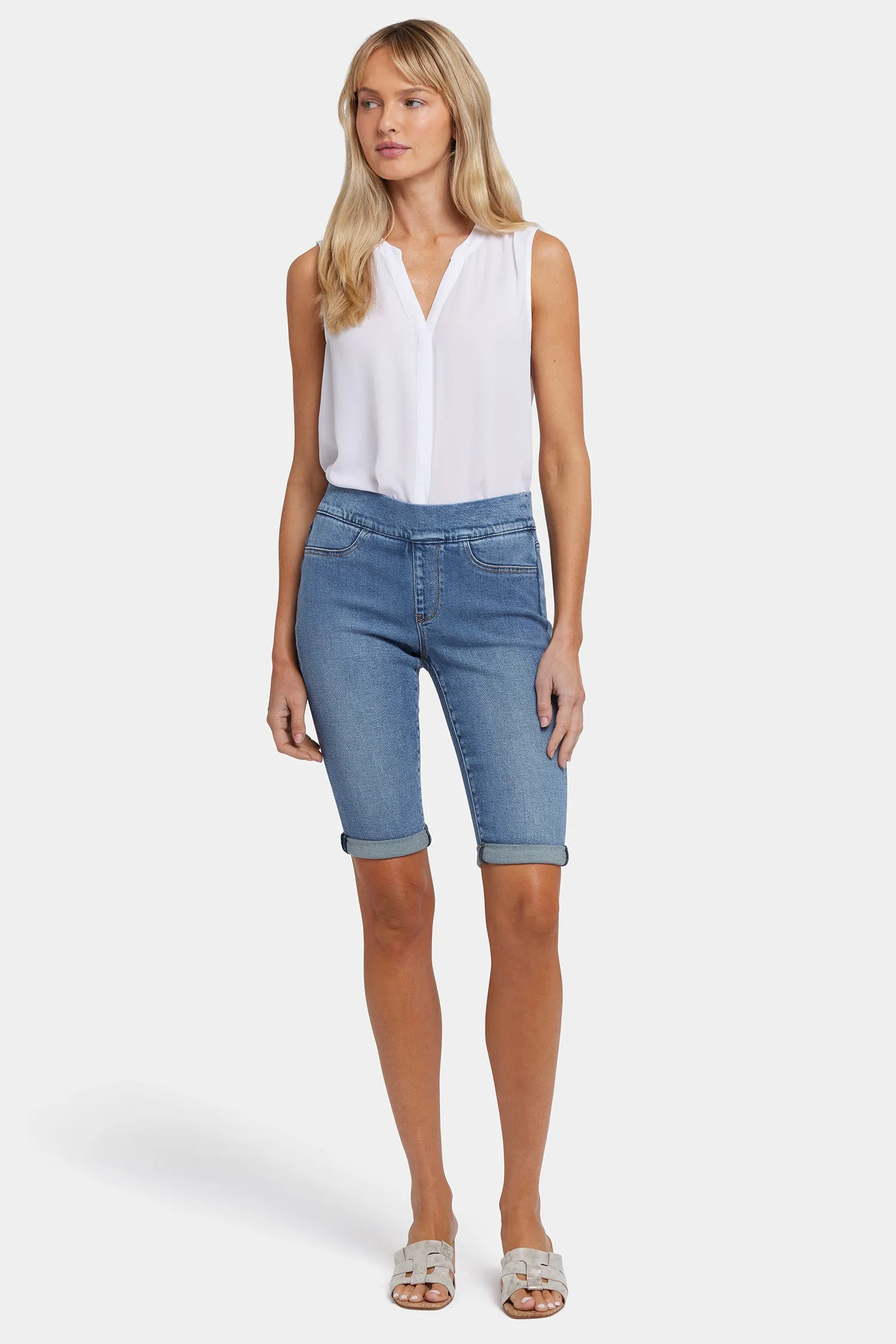 13 Inch Pull-On Denim Shorts - Barcelona Breeze