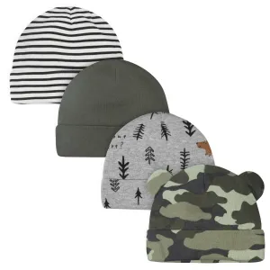 4-Pack Baby Boys Bear Caps Gerber Childrenswea