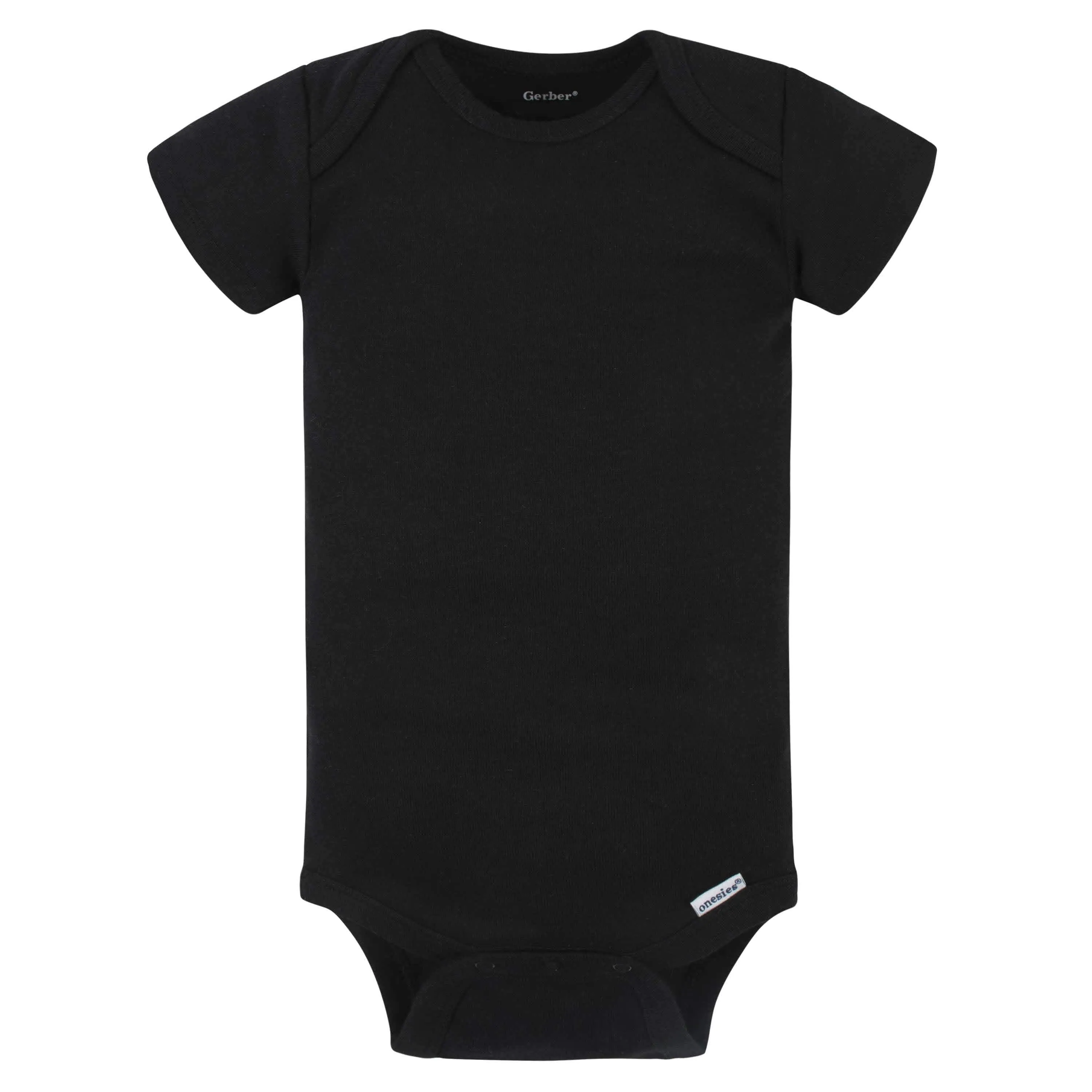 5-Pack Baby Black Ribbed Onesies Bodysuits Gerber Childrenswea