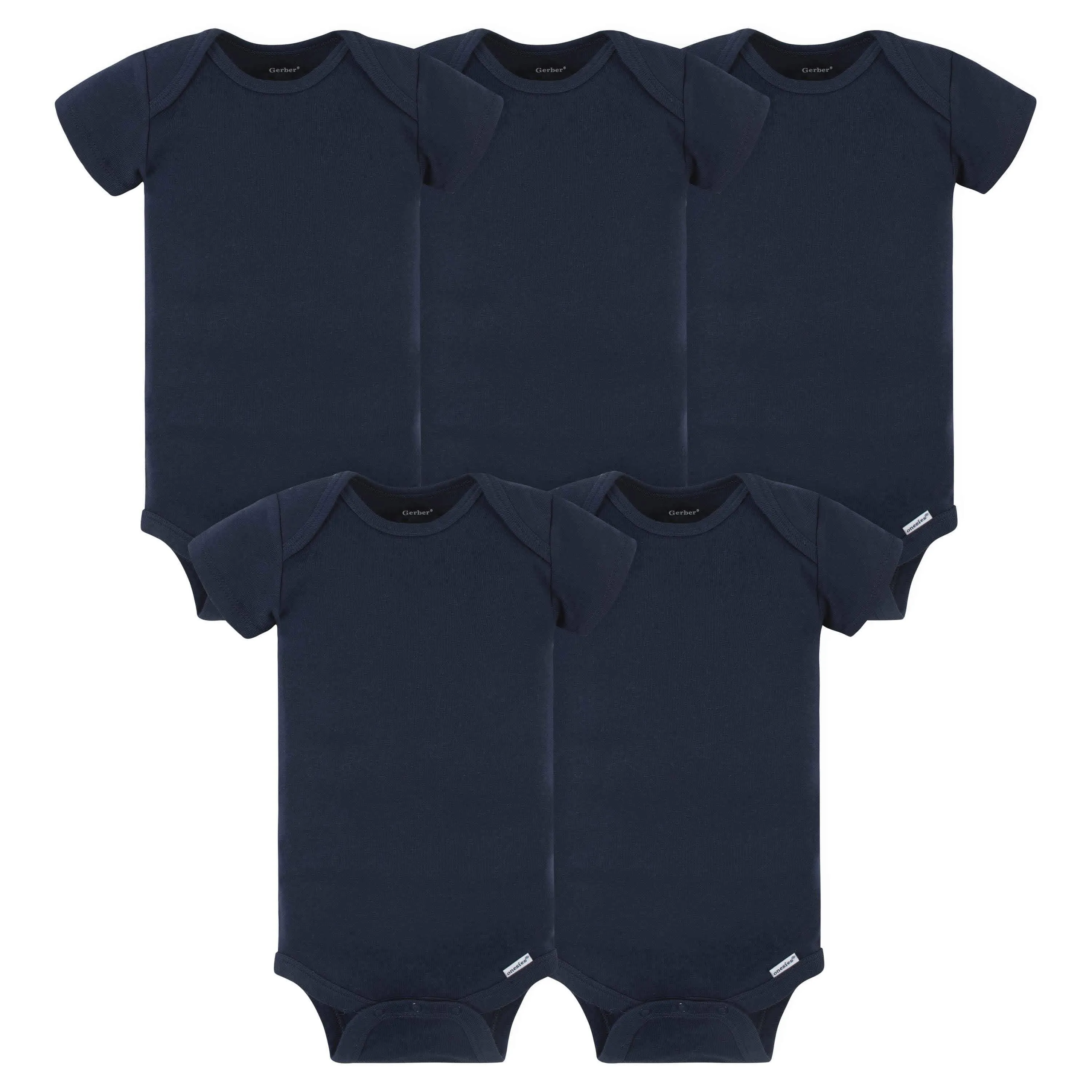 5-Pack Baby Navy Onesies Bodysuits Gerber Childrenswea