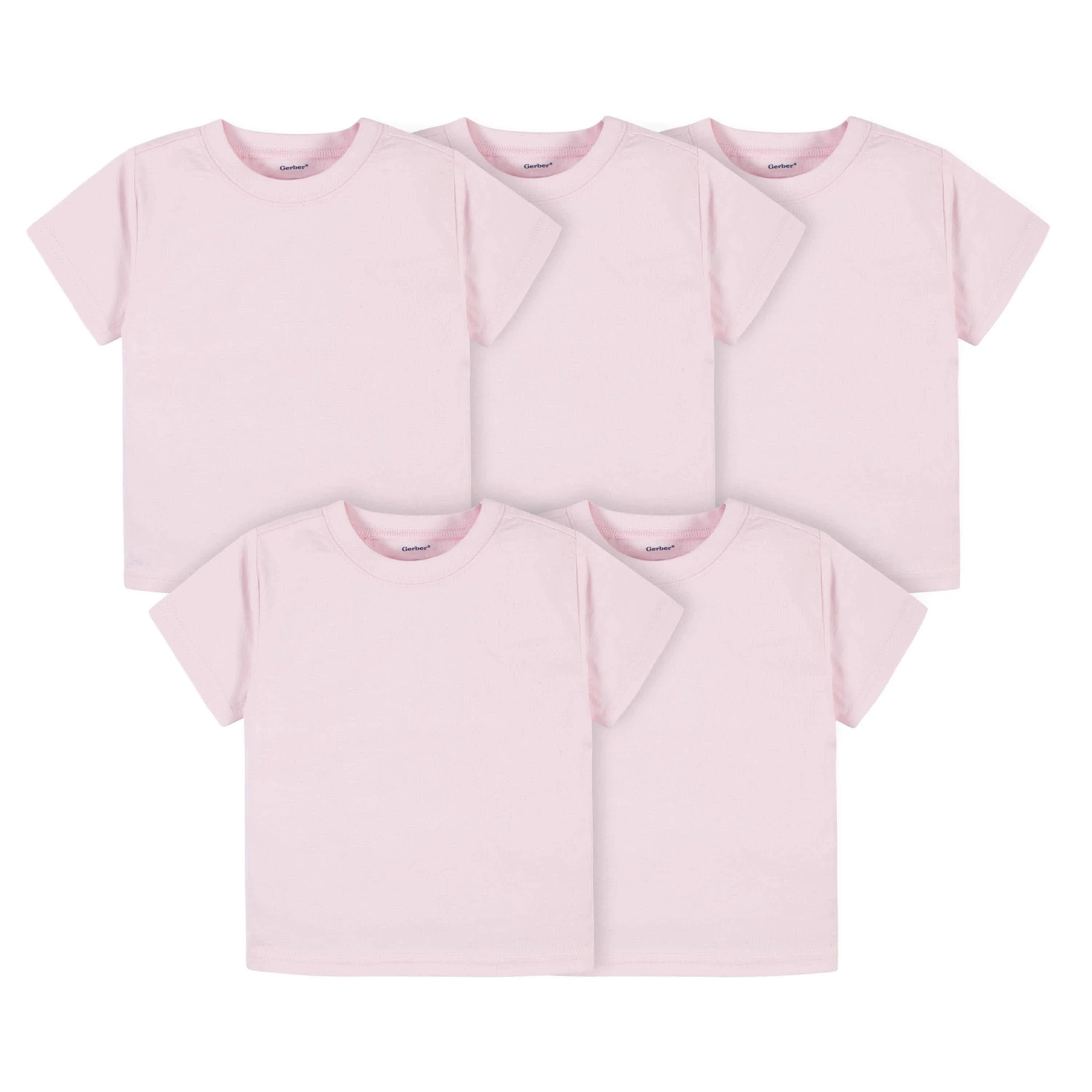5-Pack Infant & Toddler Light Pink Premium Short Sleeve Tees Gerber Childrenswea