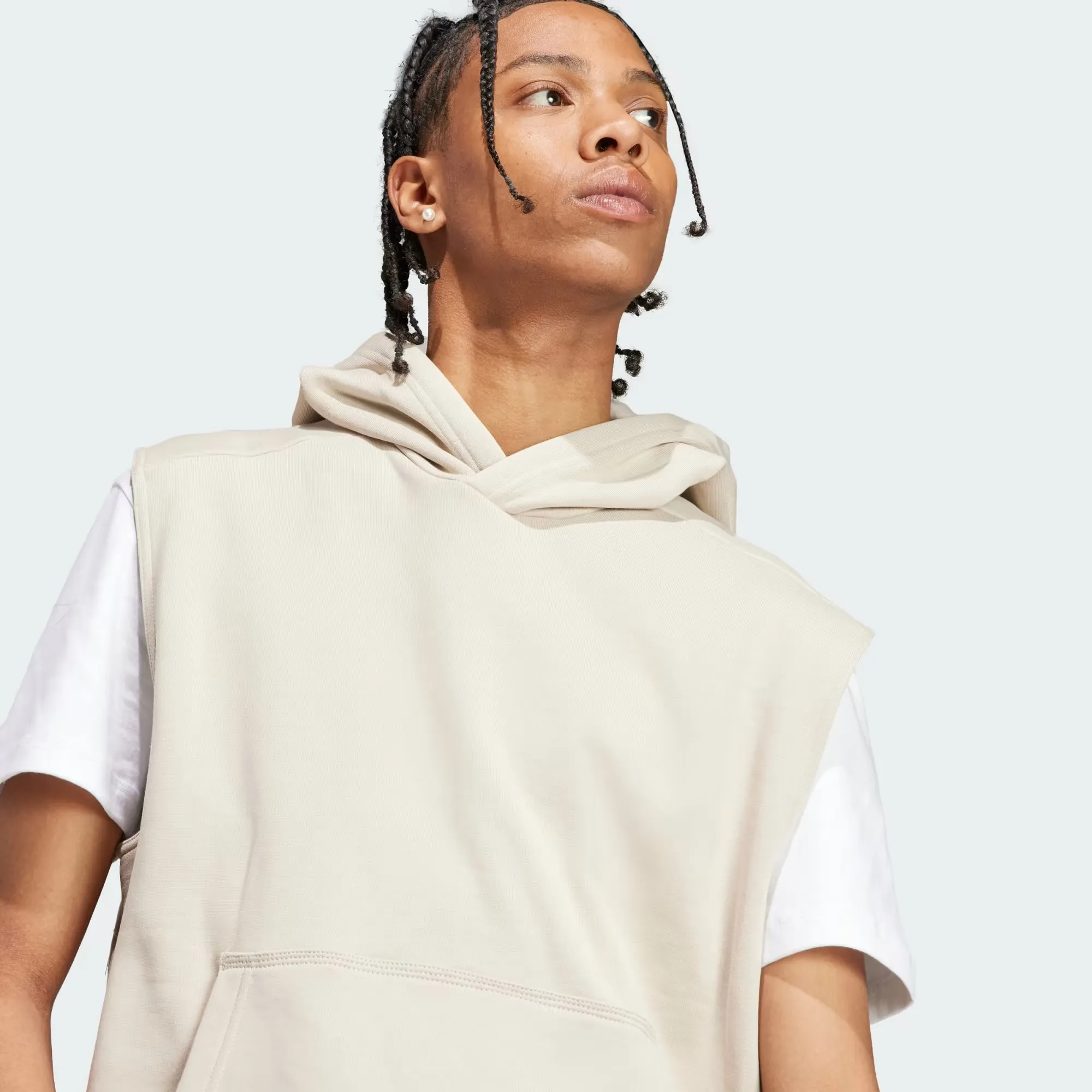 Adidas Lounge Sleeveless Fleece Hoodie - Men