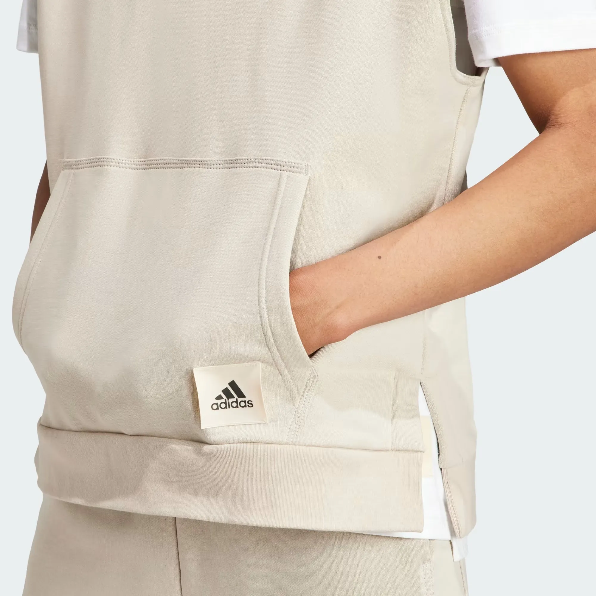Adidas Lounge Sleeveless Fleece Hoodie - Men