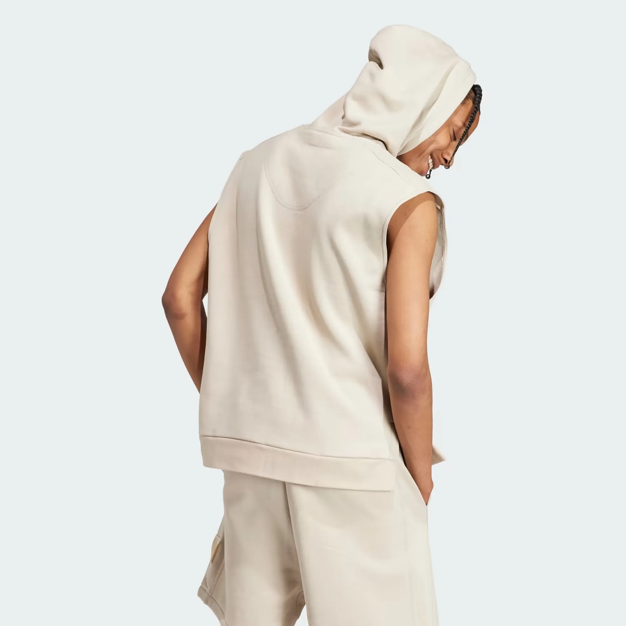 Adidas Lounge Sleeveless Fleece Hoodie - Men