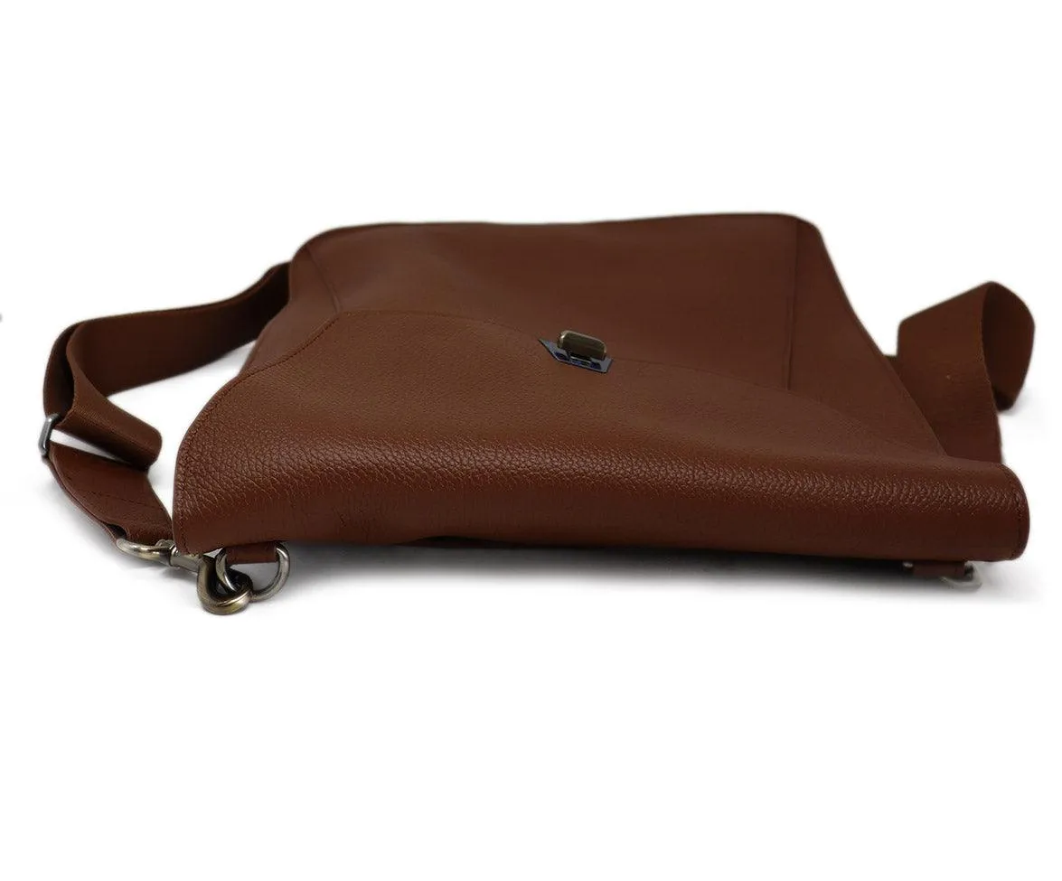 Akris Cognac Brown Leather Crossbody