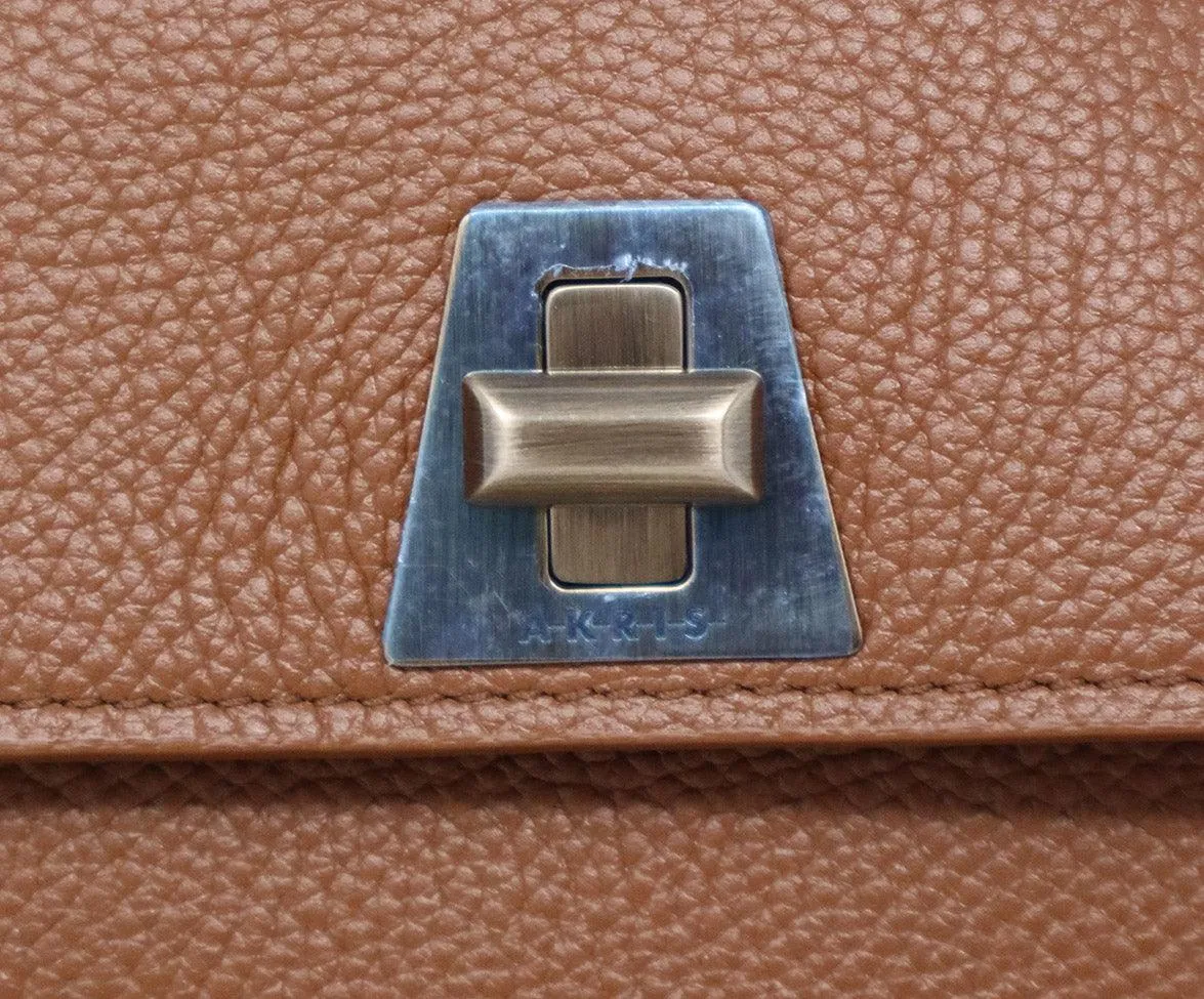 Akris Cognac Brown Leather Crossbody