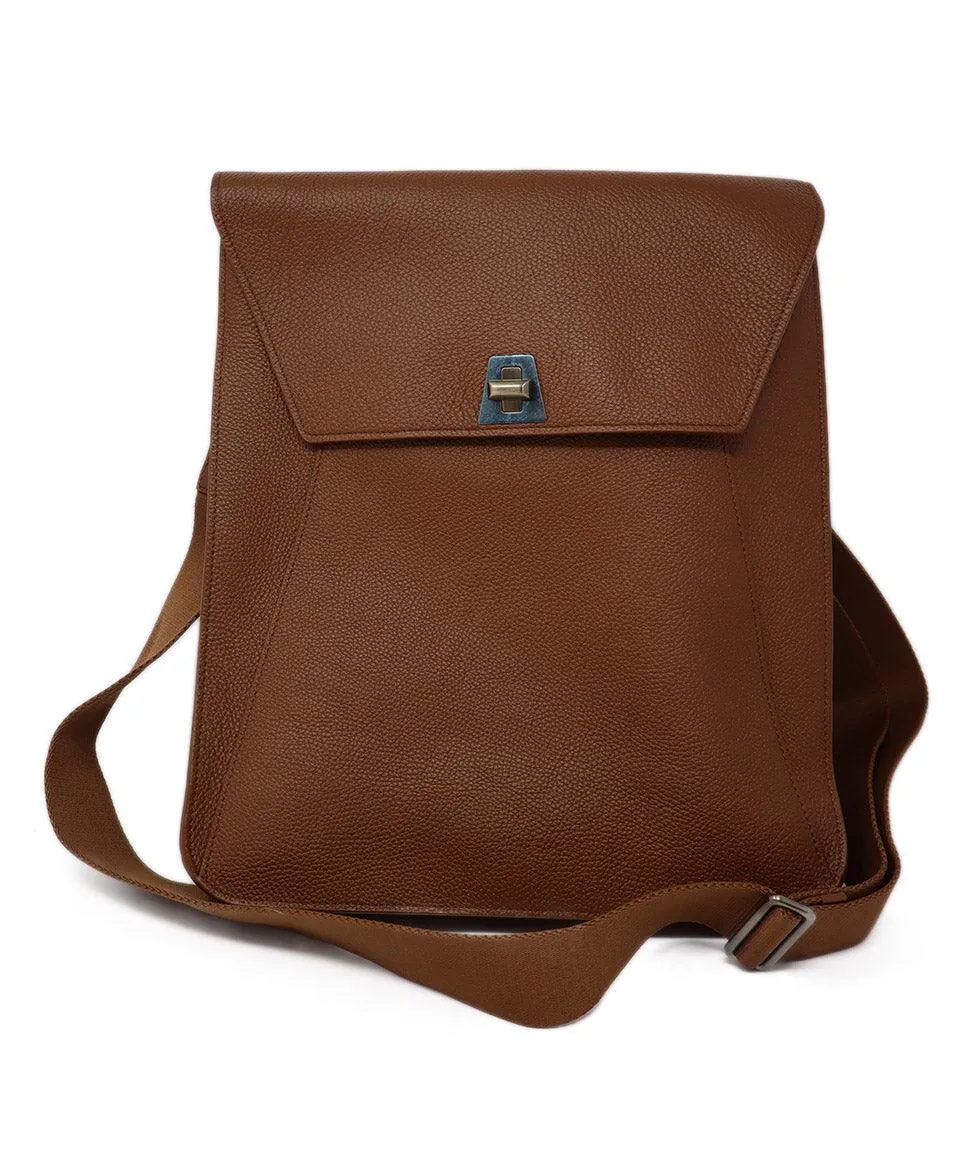 Akris Cognac Brown Leather Crossbody
