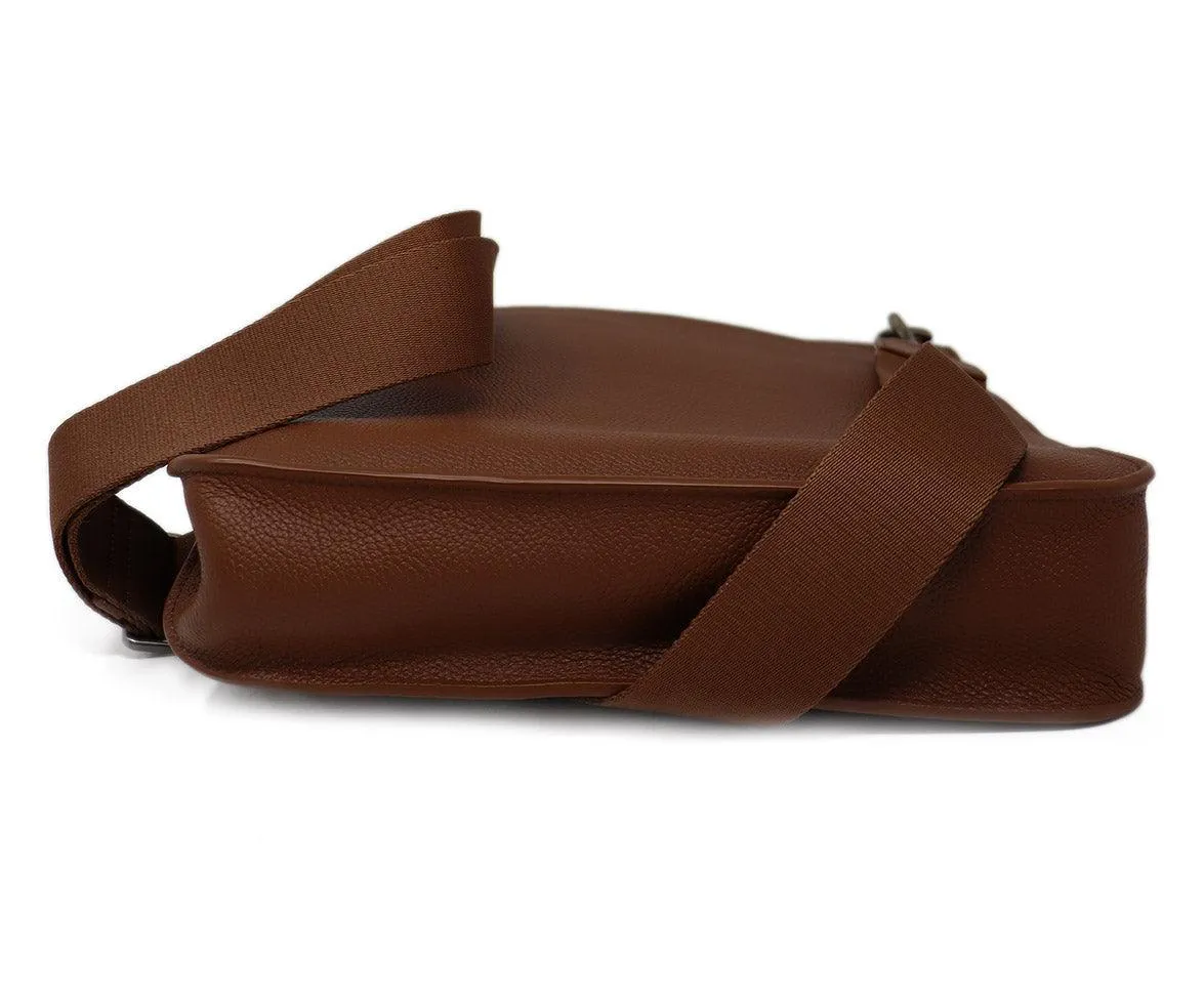 Akris Cognac Brown Leather Crossbody