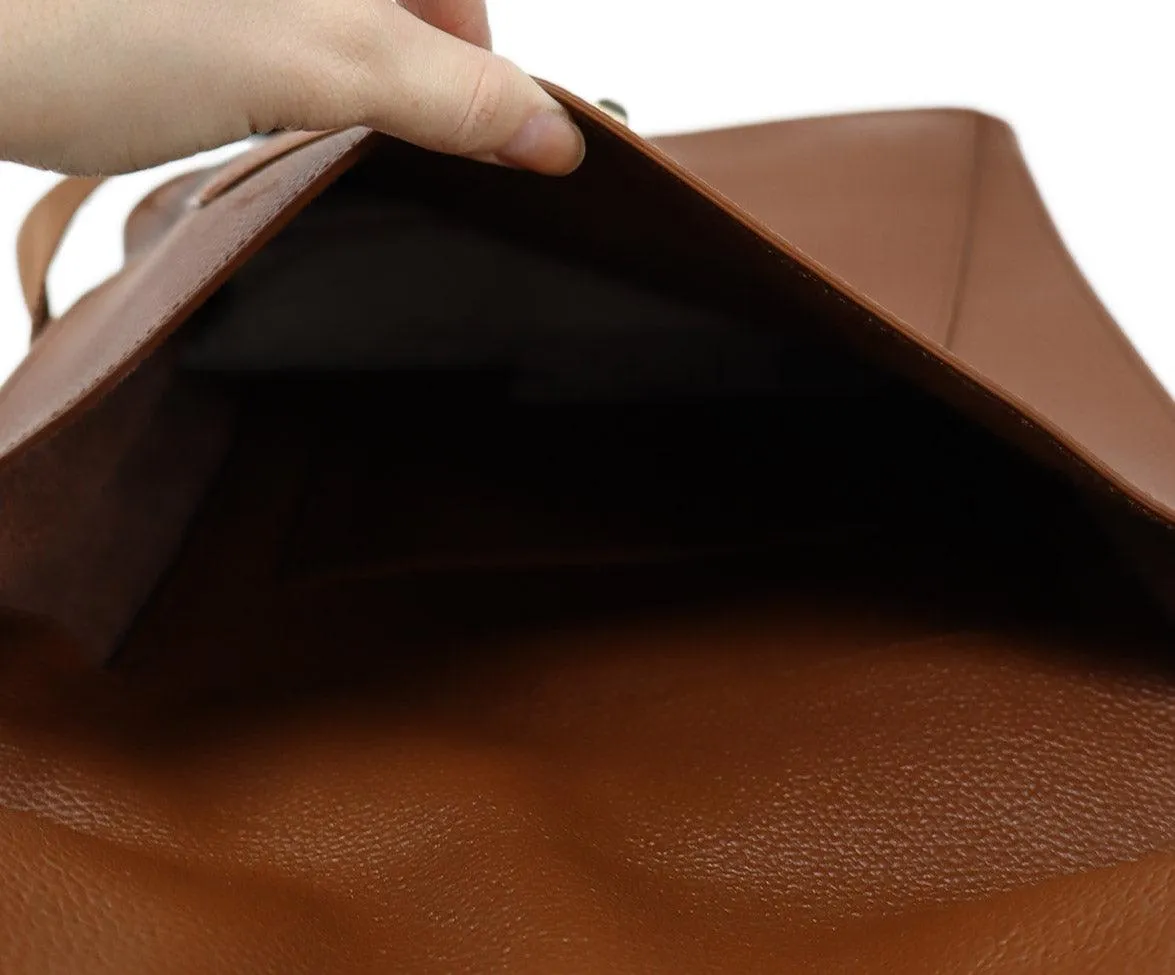 Akris Cognac Brown Leather Crossbody