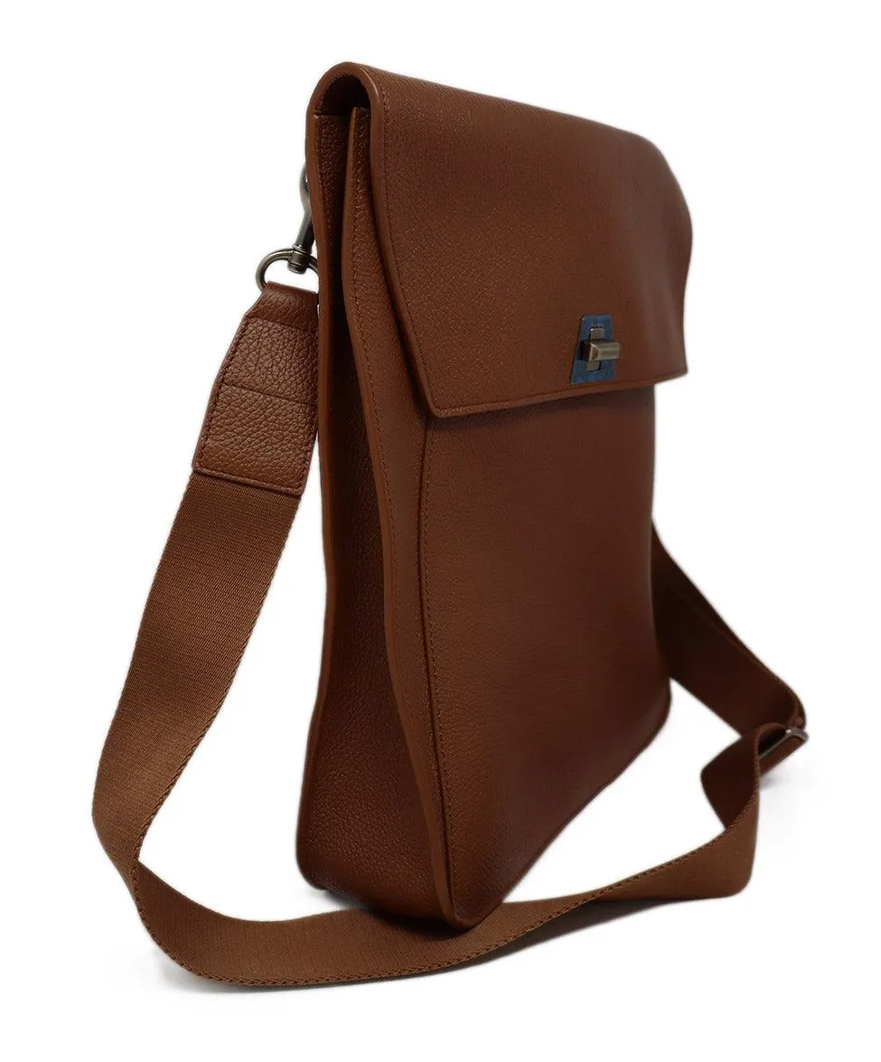 Akris Cognac Brown Leather Crossbody