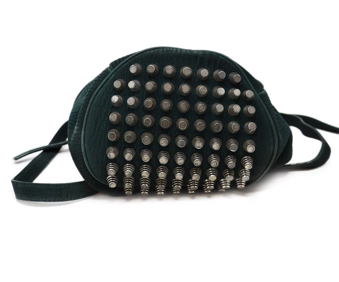 Alexander Wang Dark Green Studded Diego Bag