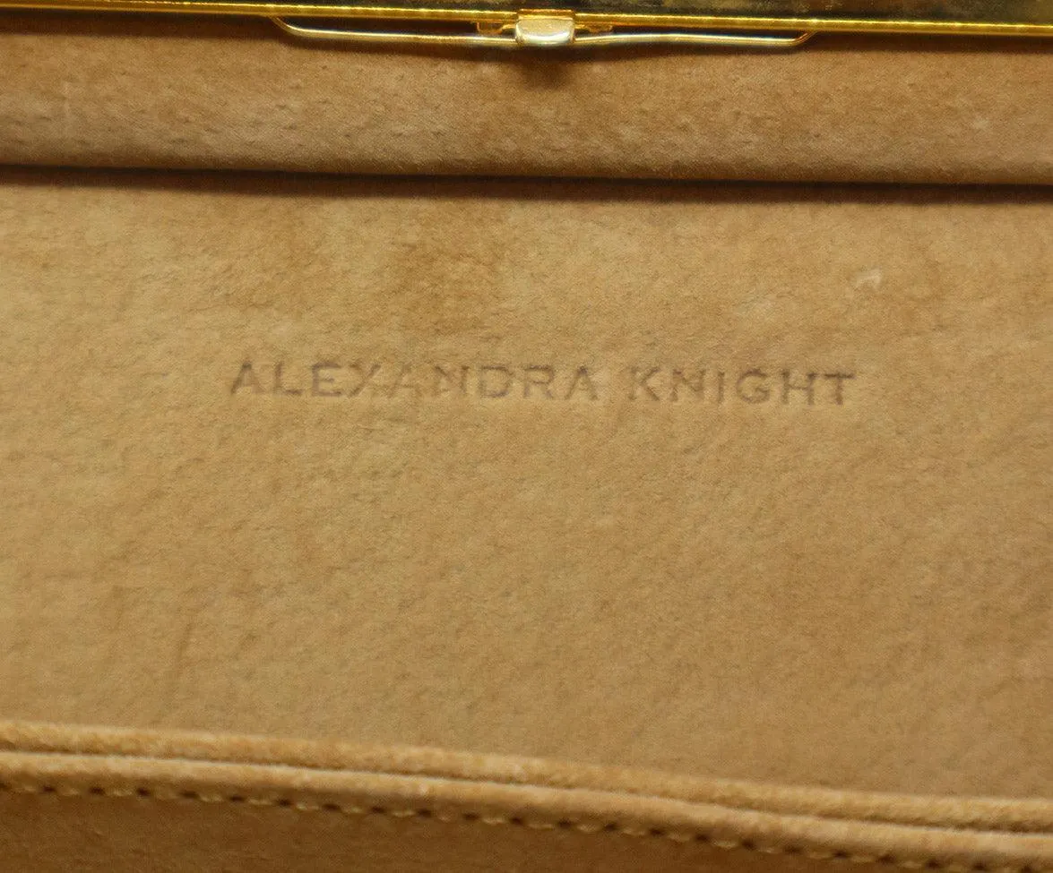 Alexandra Knight Gold Crocodile Leather Clutch