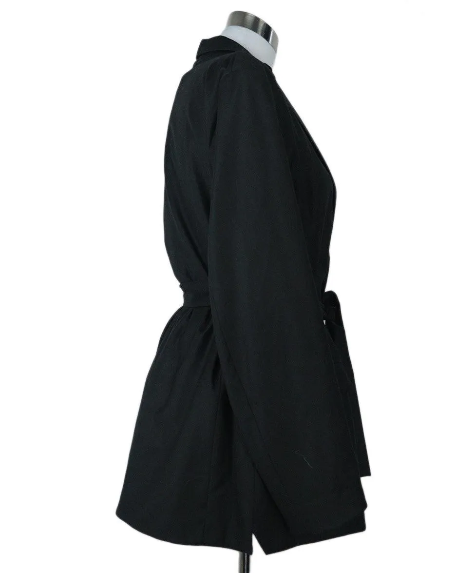 Alter Black Wool & Silk Blazer w/ Belt