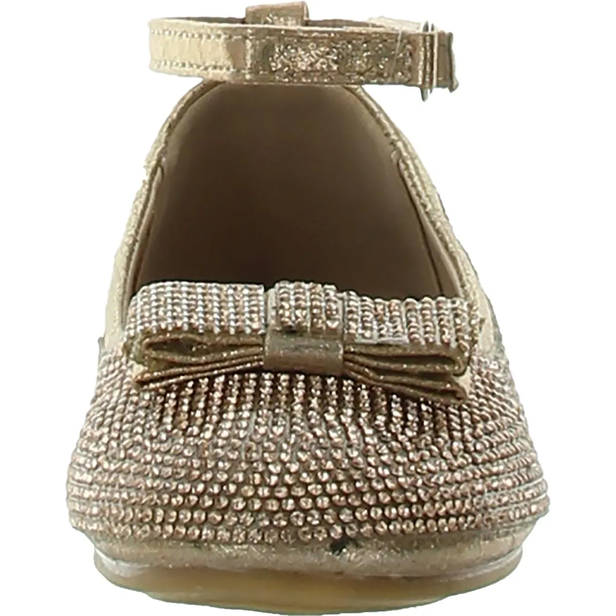 Ballerina Girls Rhinestone Ankle Strap Ballet Flats