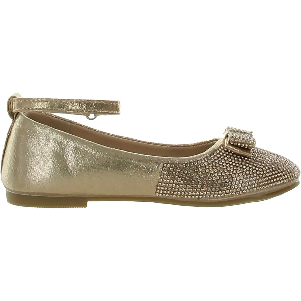 Ballerina Girls Rhinestone Ankle Strap Ballet Flats