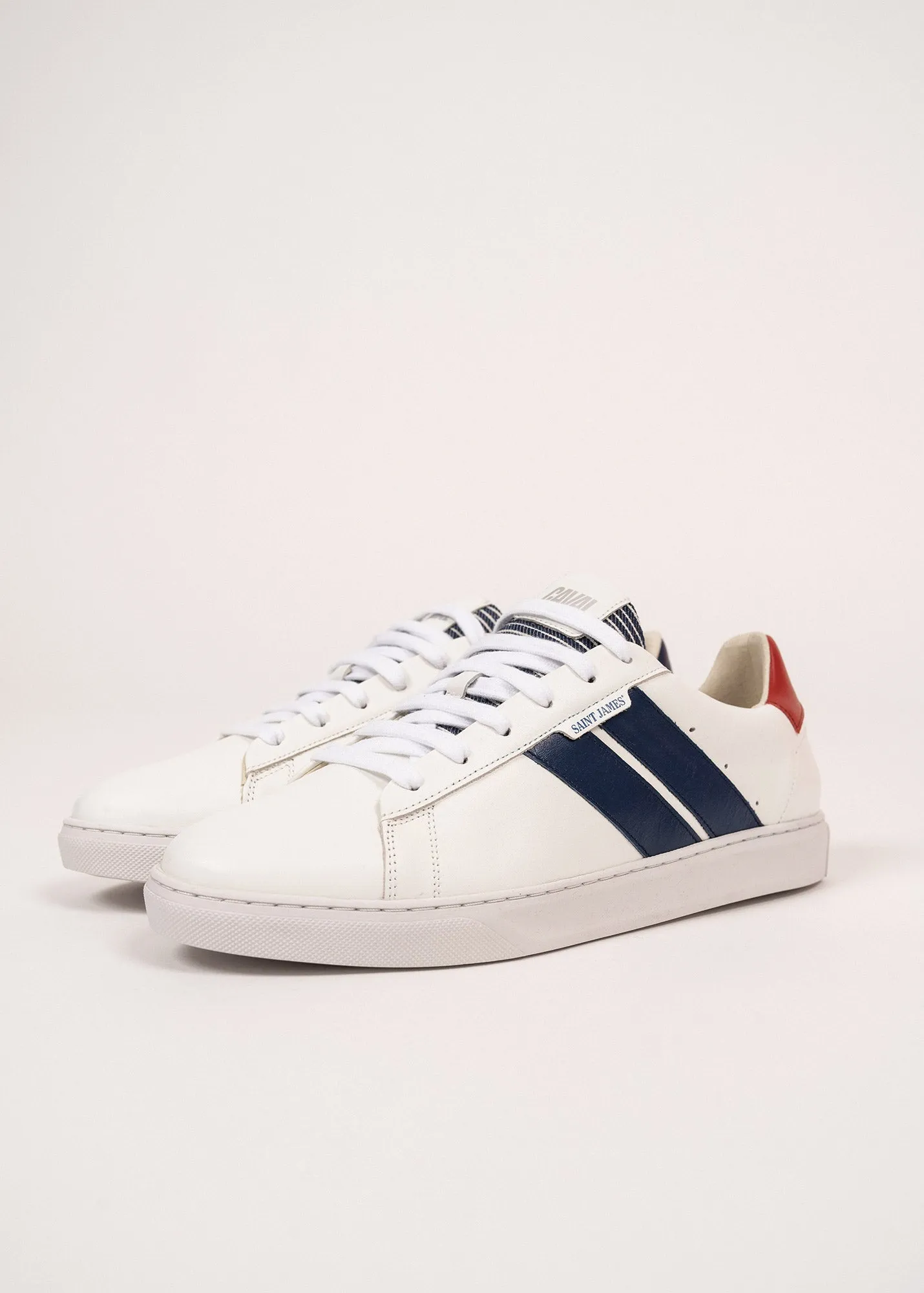 Baskets homme asymtriques - SAINT JAMES x Caval (BLANC/ROUGE)