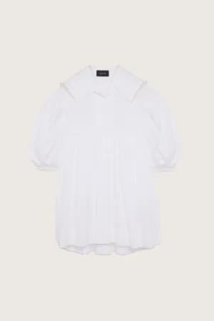 Beaded Sailor Collar Shirt Dress