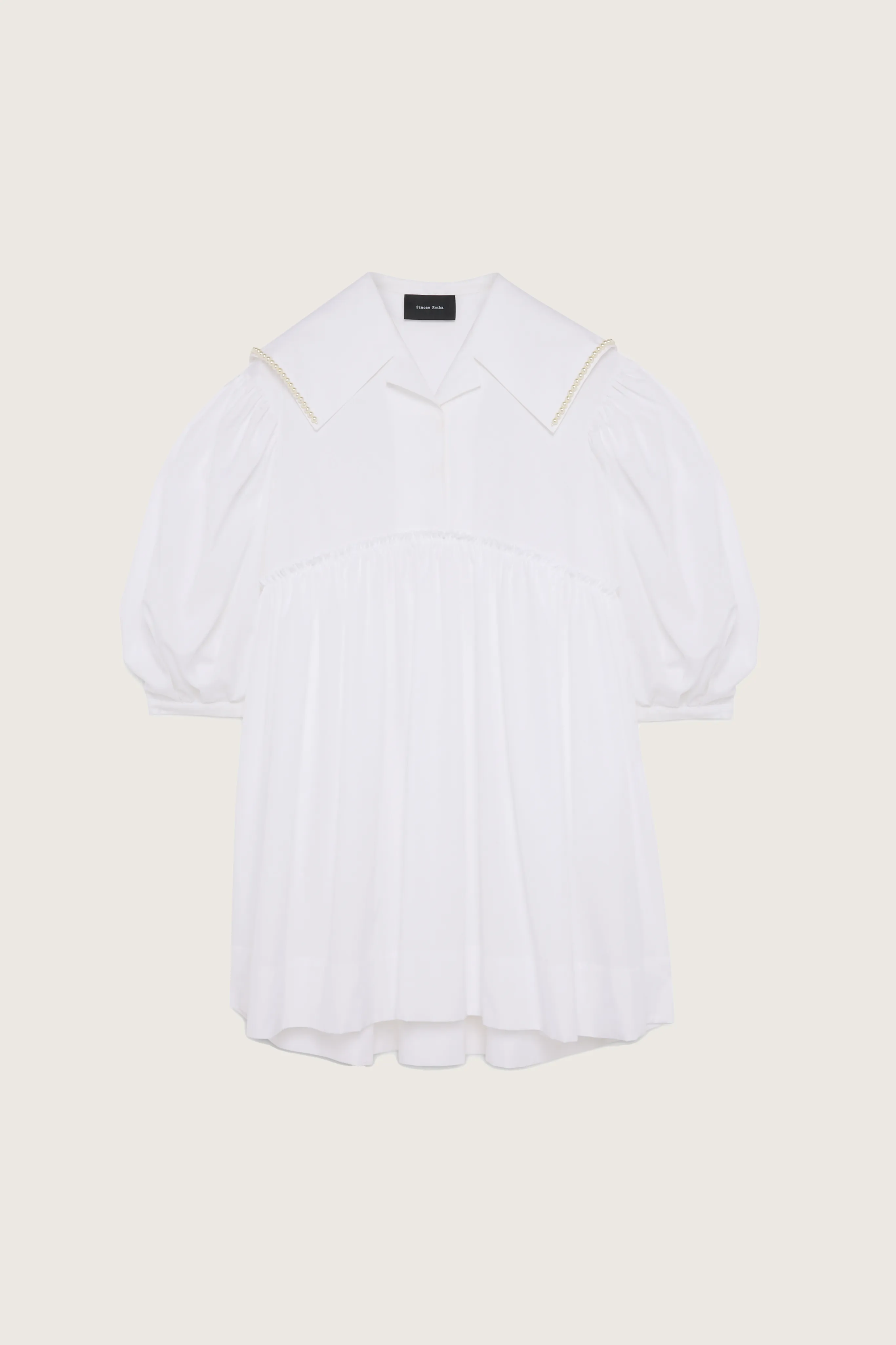 Beaded Sailor Collar Shirt Dress