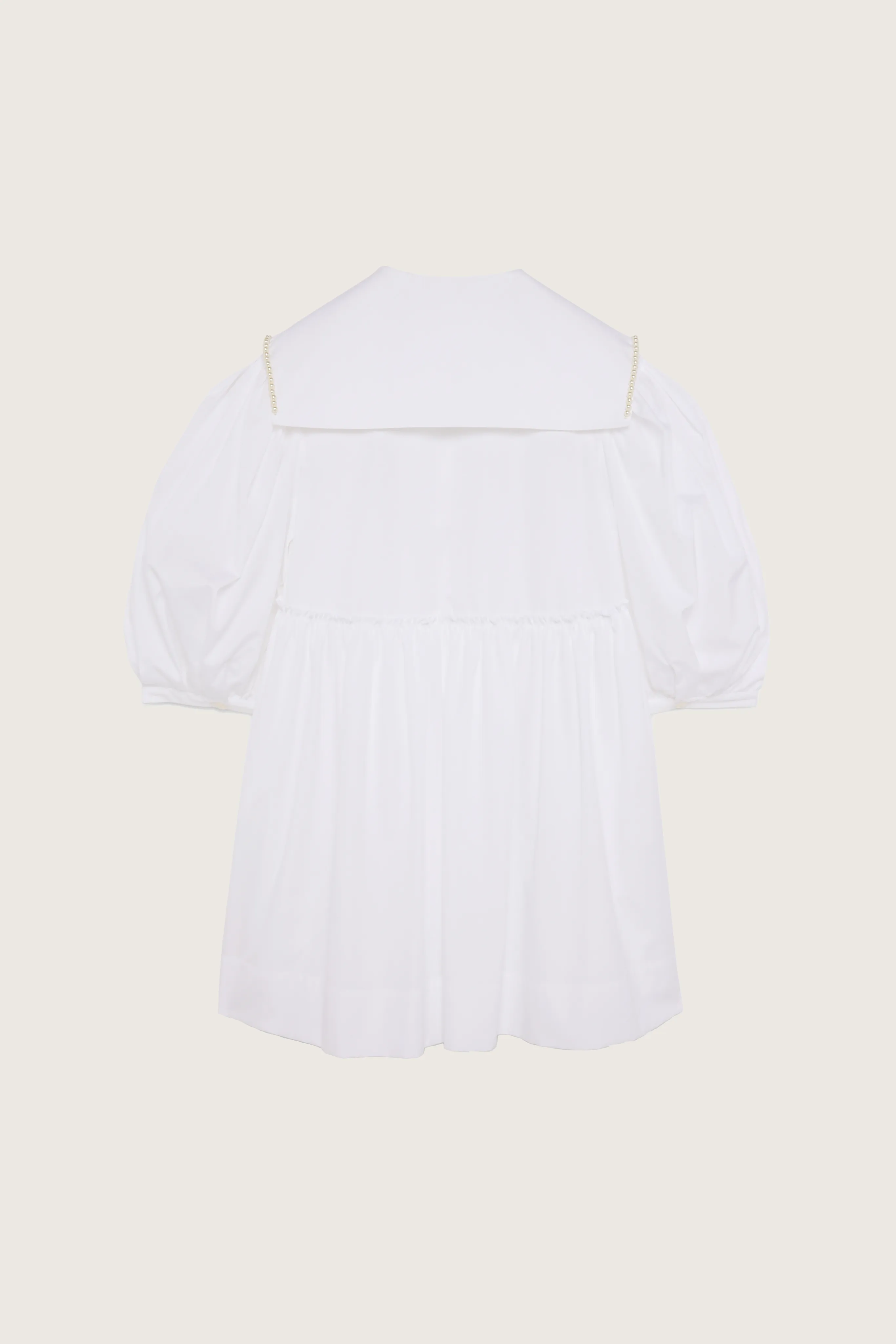Beaded Sailor Collar Shirt Dress