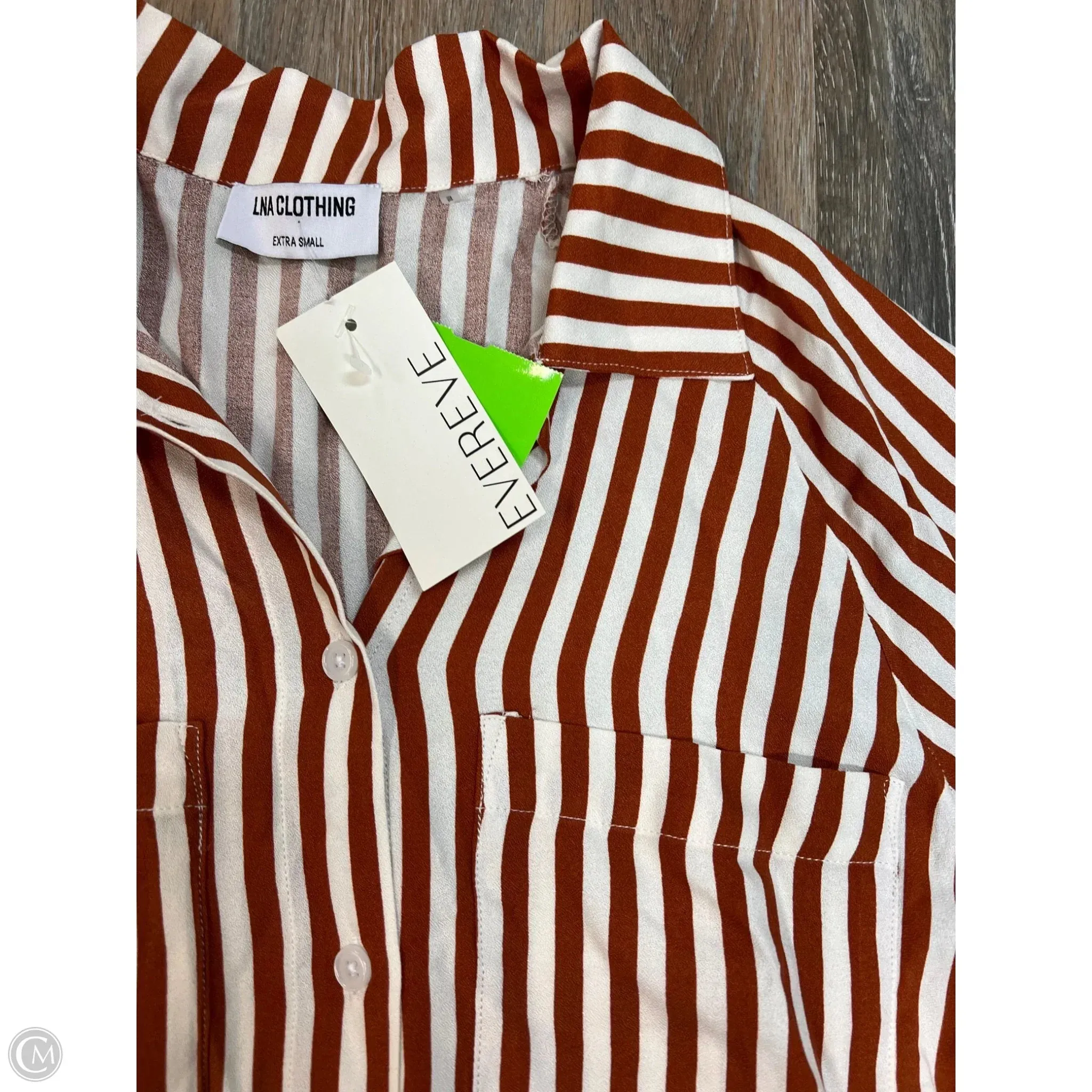 Blouse Long Sleeve By LNA Clothing In Striped Pattern, Size: Xs