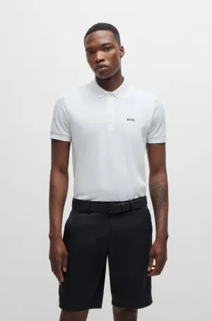 Boss Stretch-Cotton Polo Shirt With Striped Tape Inserts - Men