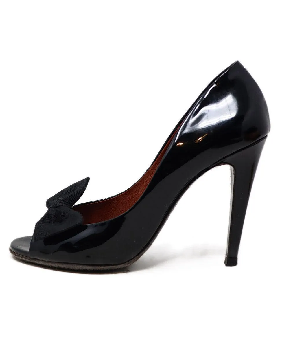 Bottega Veneta Black Patent Leather Bow Heels sz 10