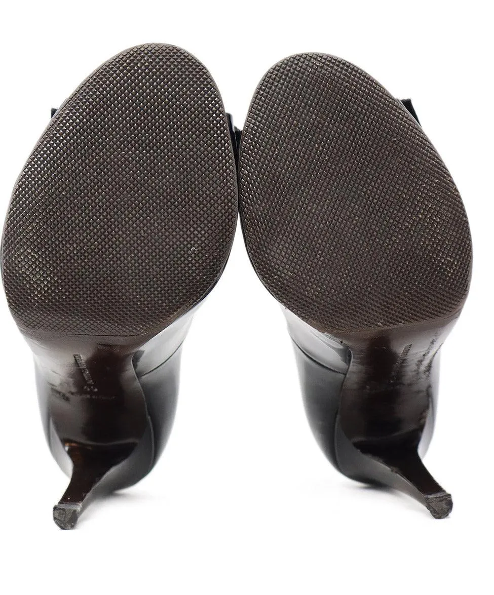 Bottega Veneta Black Patent Leather Bow Heels sz 10