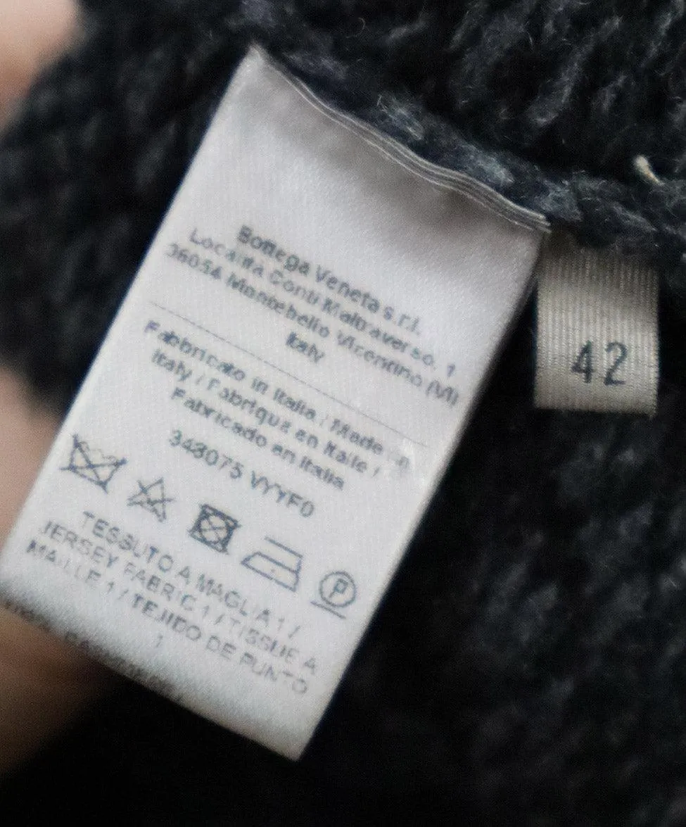 Bottega Veneta Charcoal Cashmere Studs Sweater sz 6