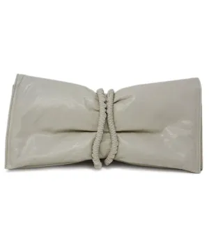 Bottega Veneta Ivory Leather Clutch