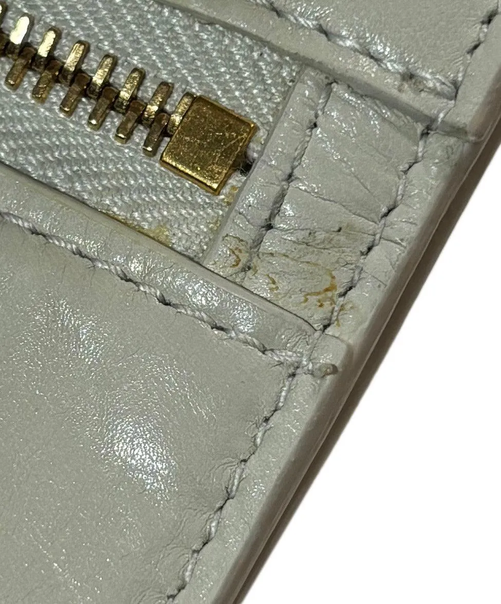 Bottega Veneta Ivory Leather Clutch