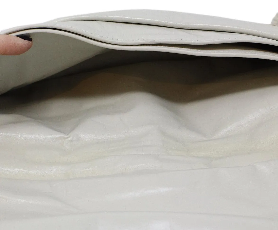 Bottega Veneta Ivory Leather Clutch