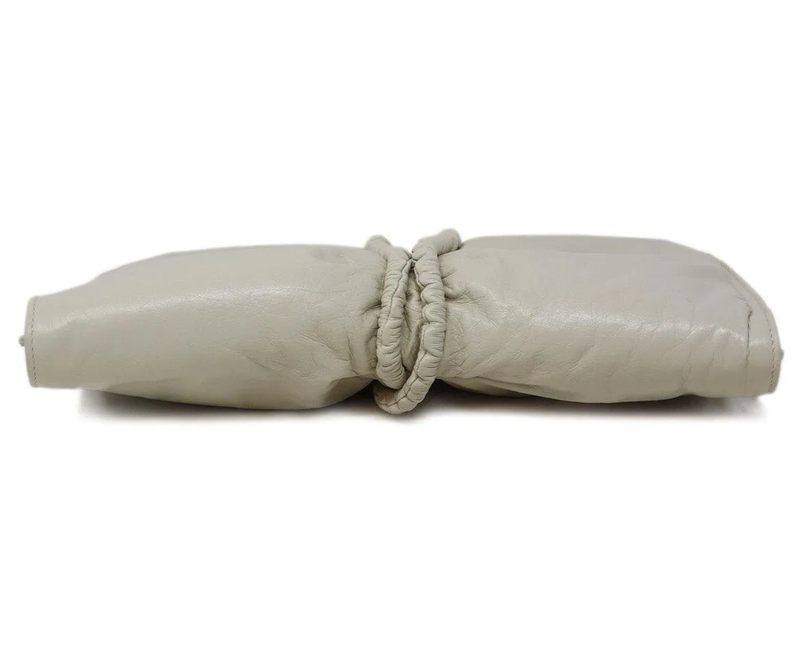 Bottega Veneta Ivory Leather Clutch