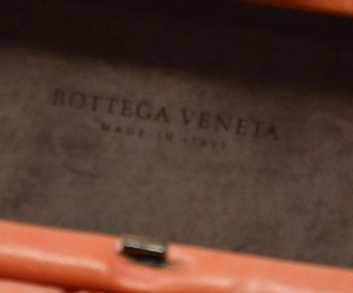 Bottega Veneta Vintage White & Peach Leather Knot Clutch