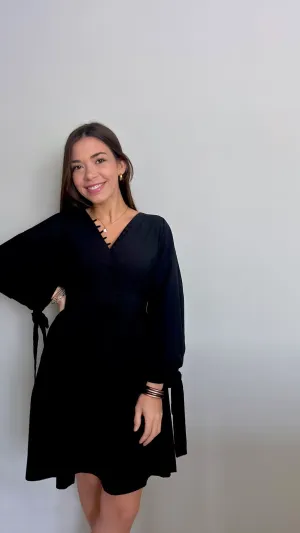 Bow Black Mini Dress