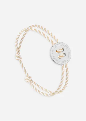 Bracelet lien Bouton - SAINT JAMES x Le Vent  la franaise (ARGENT/RAYE BLANC/BEIGE)