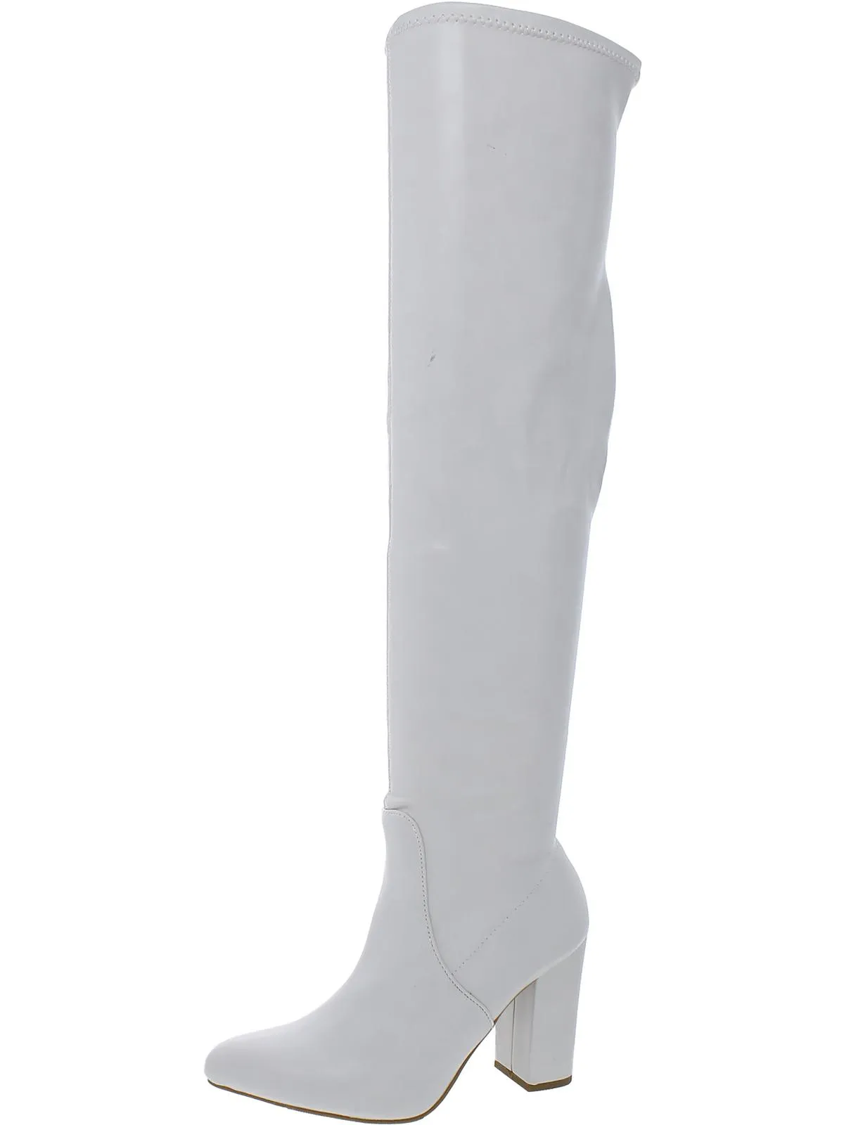 Bravy Womens Microsuede Block Heel Over-The-Knee Boots