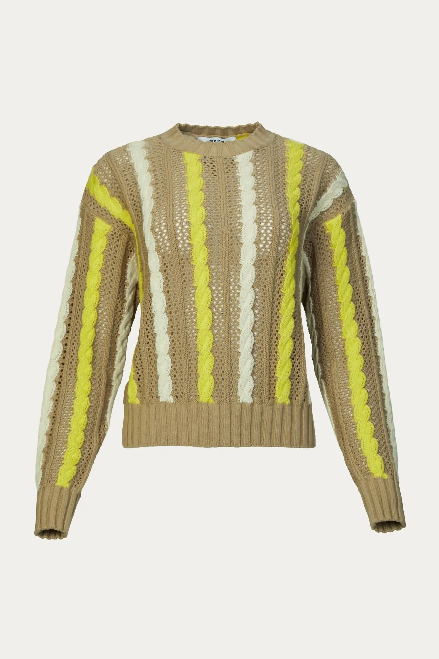 Cable-Knit Sweater In Beige