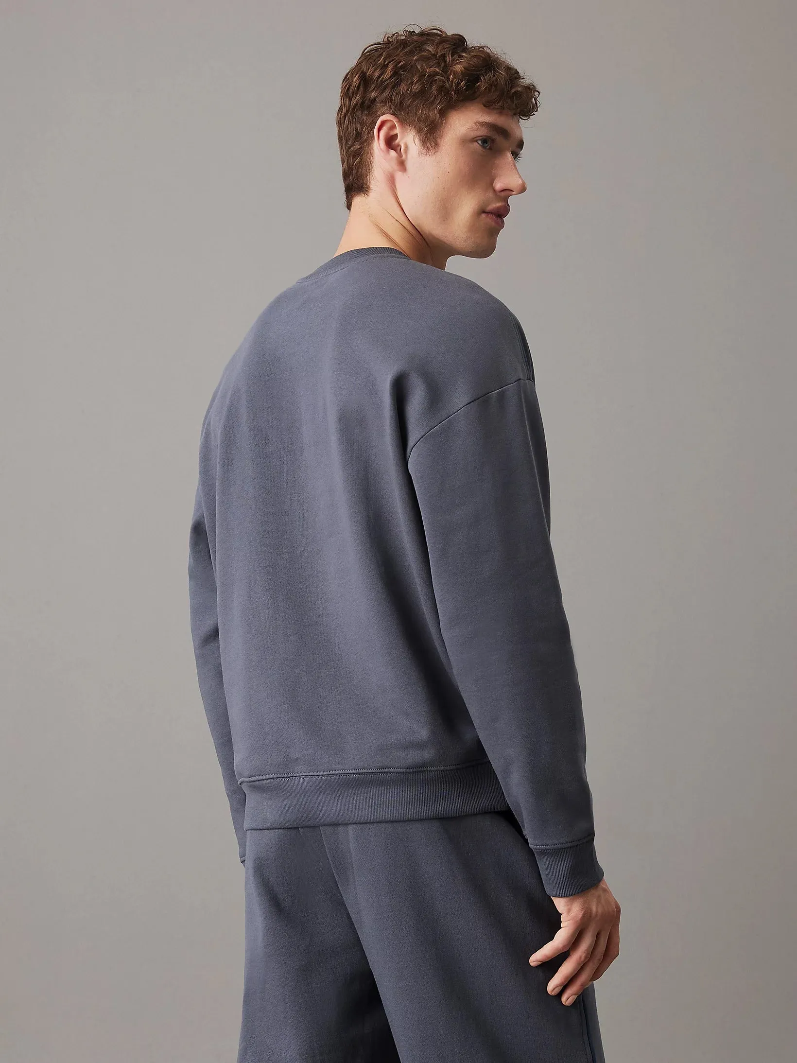 Calvin Klein COTTON FLEECE Mens Sweatshirt Turbulence / Ink