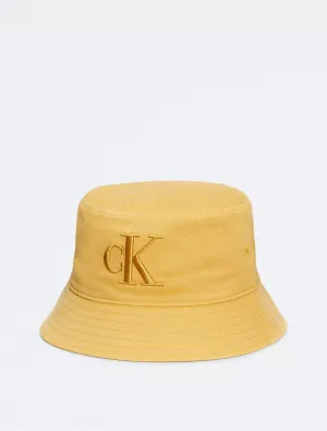 Calvin Klein Embroidered Monogram Logo Twill Bucket Hat - Men