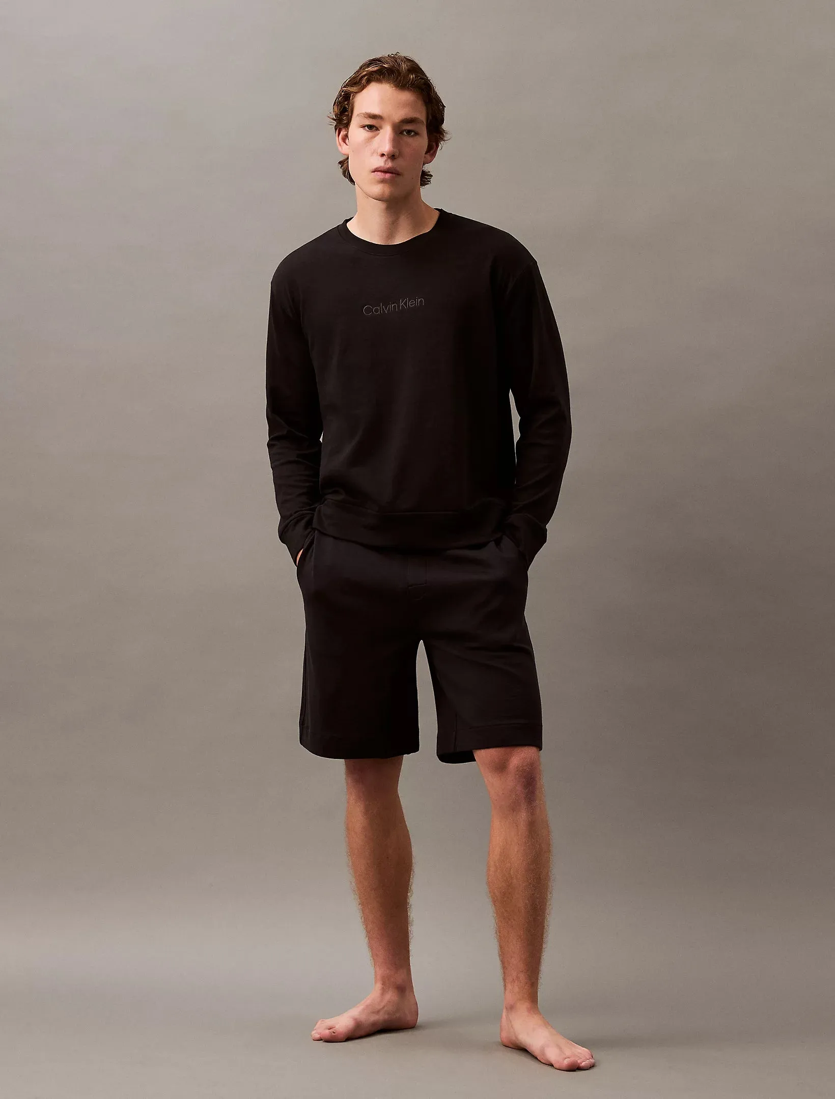 Calvin Klein MODERN TERRY Mens Sweatshirt Black