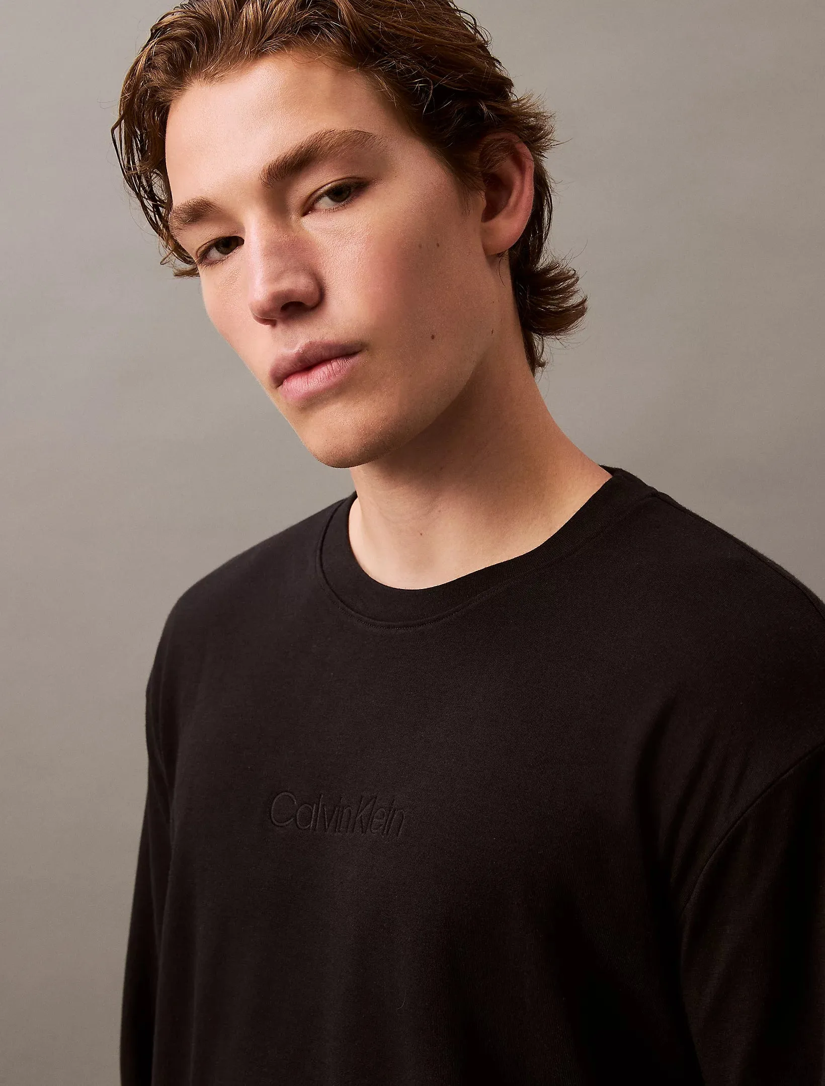 Calvin Klein MODERN TERRY Mens Sweatshirt Black