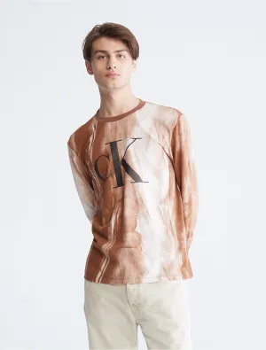 Calvin Klein Naturals Printed Crewneck Long Sleeve Tee - Men