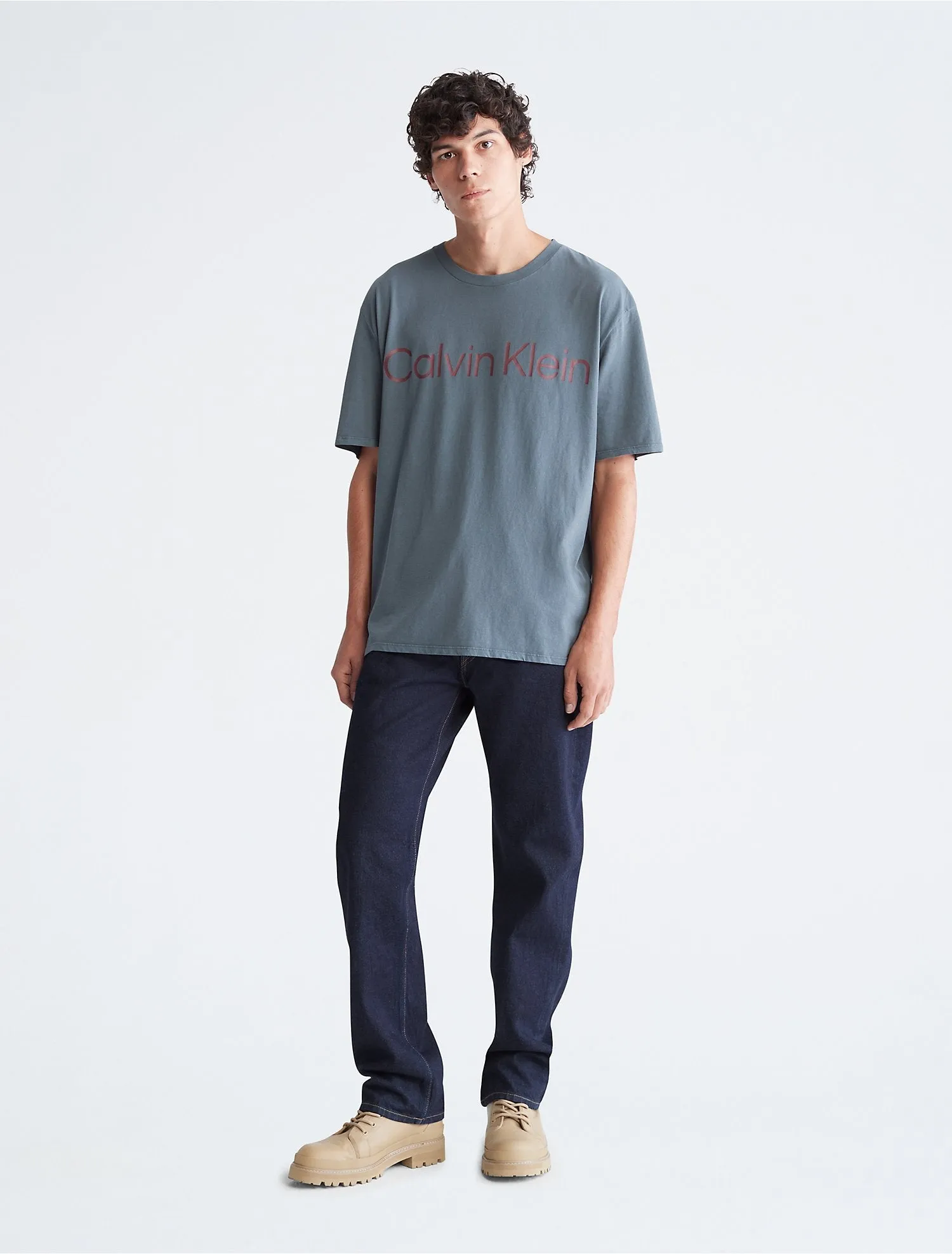 Calvin Klein Naturals Relaxed Fit Tea Dye Logo TShirt - Men
