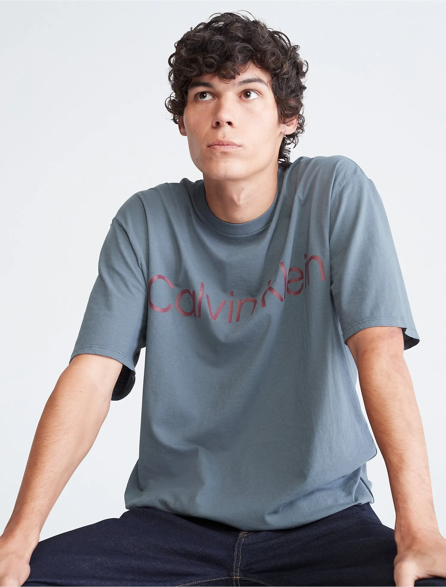 Calvin Klein Naturals Relaxed Fit Tea Dye Logo TShirt - Men