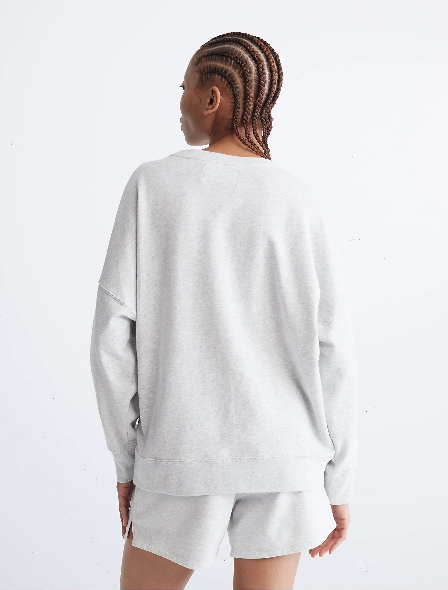 Calvin Klein Oversized Fit Monogram Logo Crewneck Sweatshirt - Women