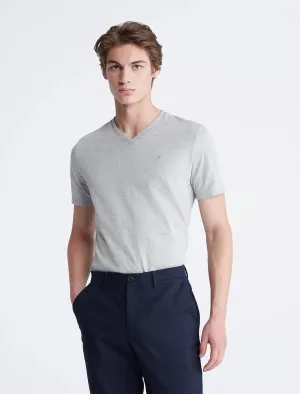 Calvin Klein Smooth Cotton Solid V-Neck T-Shirt - Men