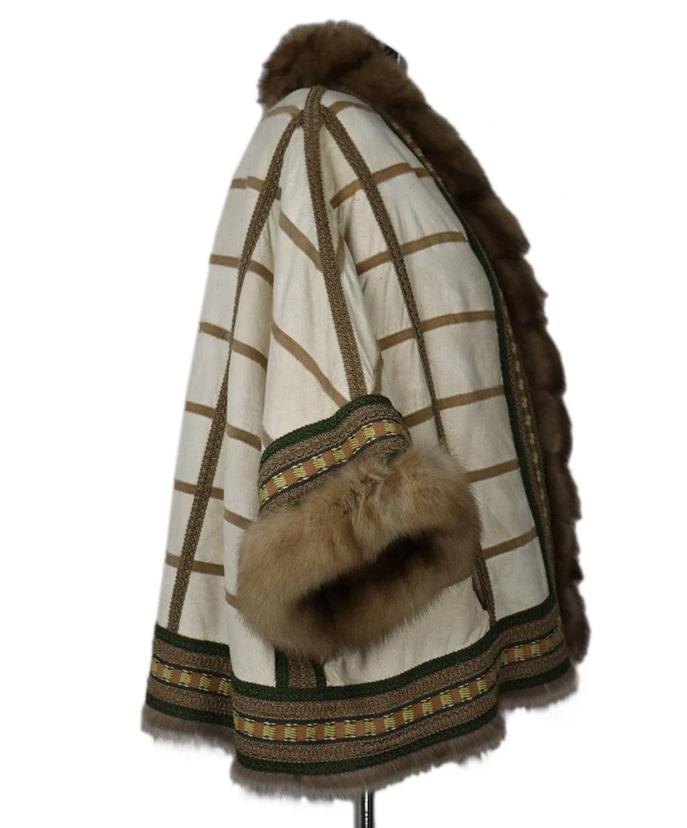 Carlo Tivioli Blonde Sable Fur Reversible Coat sz 4