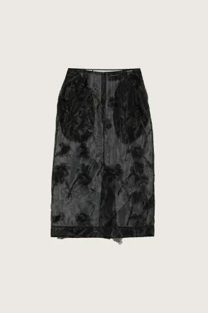 Carnation Organza Pencil Skirt